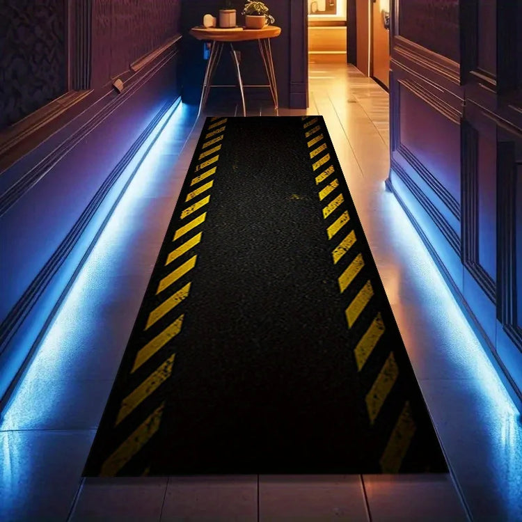 VIKAMA Black Sports Vitality Style Long Carpet Cool Motorcycle Mat for Car And Bicycle Parking