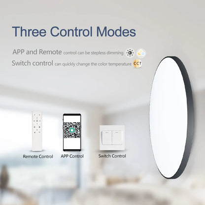 MARPOU Smart Ceiling Lamp LED Lamp for Bedroom Large Ceiling Lamps LED Lights with Remote Control Dimmable LED Lights for Room