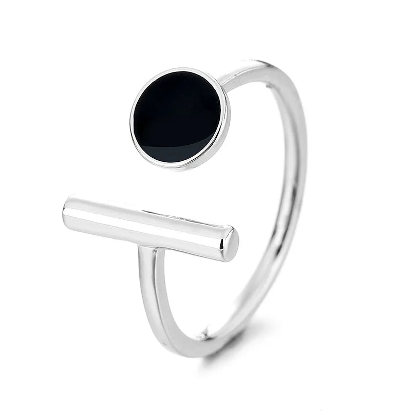 VENTFILLE 925 Sterling Silver Geometric Multilayer Round Bead Ring Female Fashion Punk Temperament Prevent Allergy Charm Jewelry