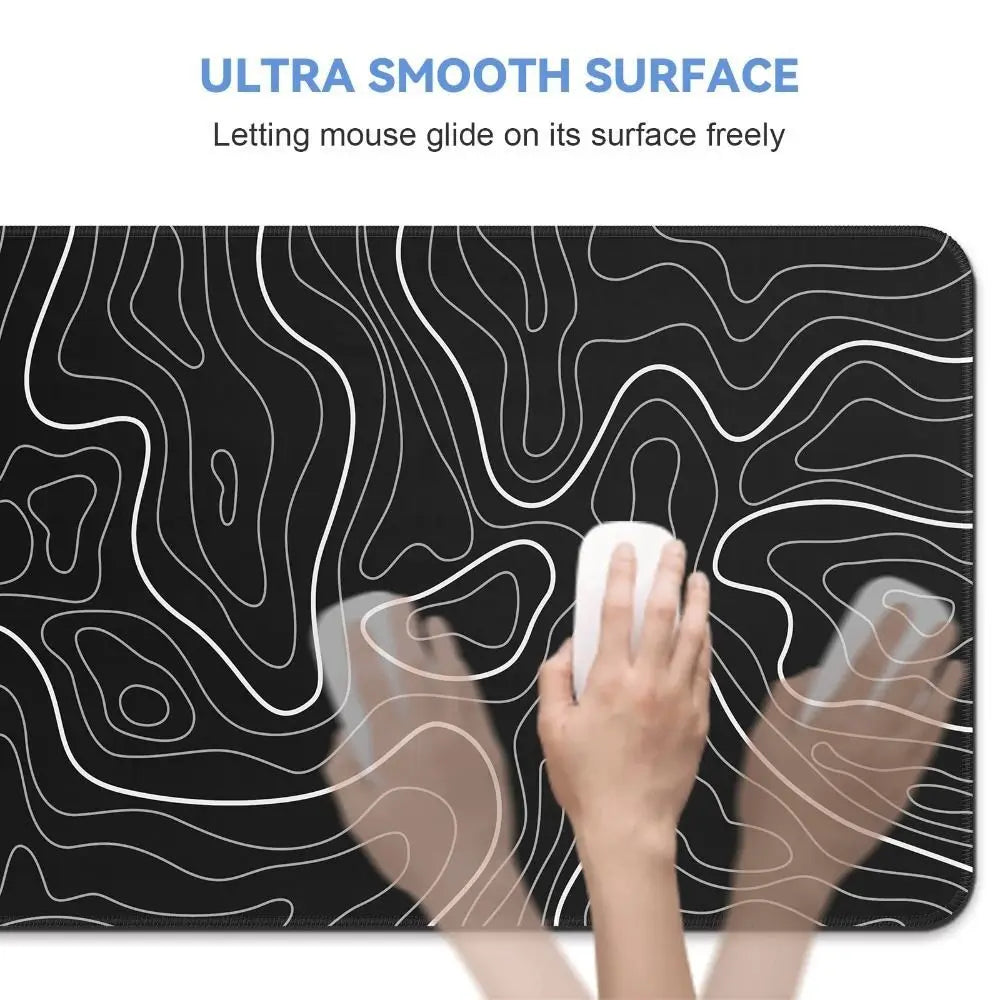 Professional Gaming Topographic Shape Gaming Mouse Pad Anti-Slip Wear-Resistant Keyboard Pad Office Keyboard Desk Mat Office Use