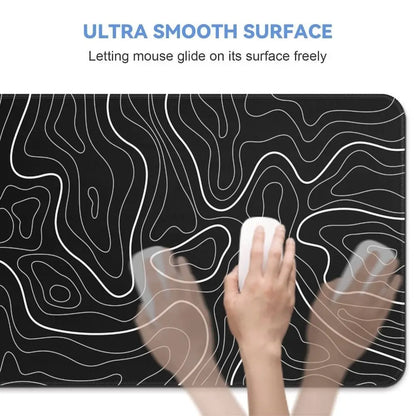 Professional Gaming Topographic Shape Gaming Mouse Pad Anti-Slip Wear-Resistant Keyboard Pad Office Keyboard Desk Mat Office Use
