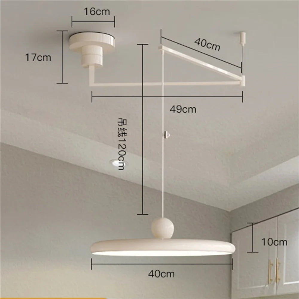 Nordic Cream Iron Swing Arm Lamp Adjustable Rotatable Pendant Wall Light for Bedside Living Room Desk Led Lights