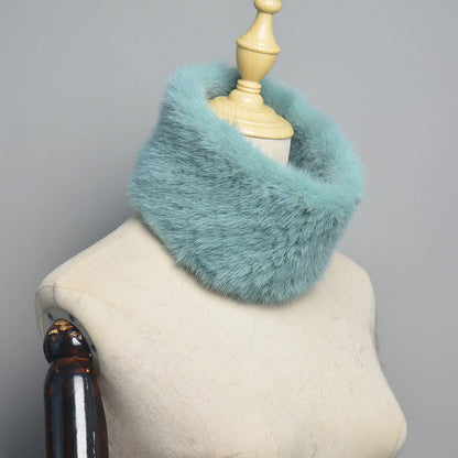 Winter Ring Scarf Women Real Fur Mink Warm Fashion Female Loop Mink Scarves 2026 For Women Knitted Ring Scarfs