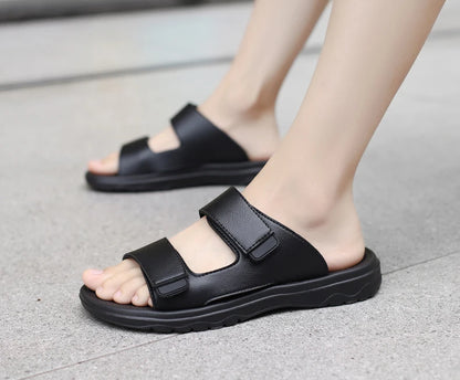 Men Slippers Shoes Solid Color Slip On Casual Beach Slides Mens Thick Sole Anti Slip Shoes for Men 2024 Summer Fashion Sandals