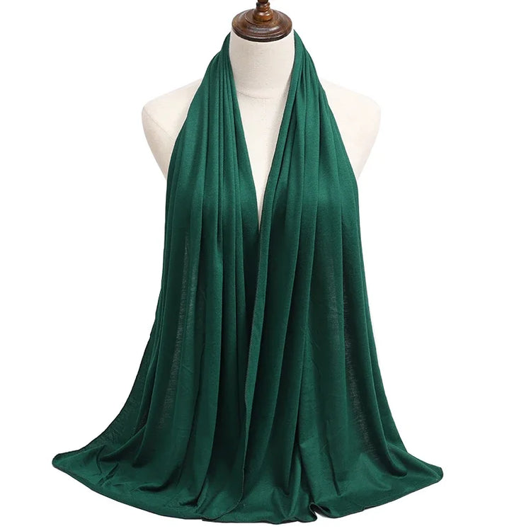 Womens Muslim Ramadan Fashion Modal Cotton Jersey Hijab Womens High Quality Solid Color Soft Hijab Long African Scarf