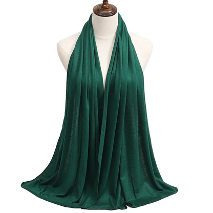 Womens Muslim Ramadan Fashion Modal Cotton Jersey Hijab Womens High Quality Solid Color Soft Hijab Long African Scarf