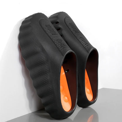 Men's Lightweight Outdoor Slippers Soft Thick Sole Breathable Sandals Non-Slip Summer Beach Slides for Casual Home Bathroom Use