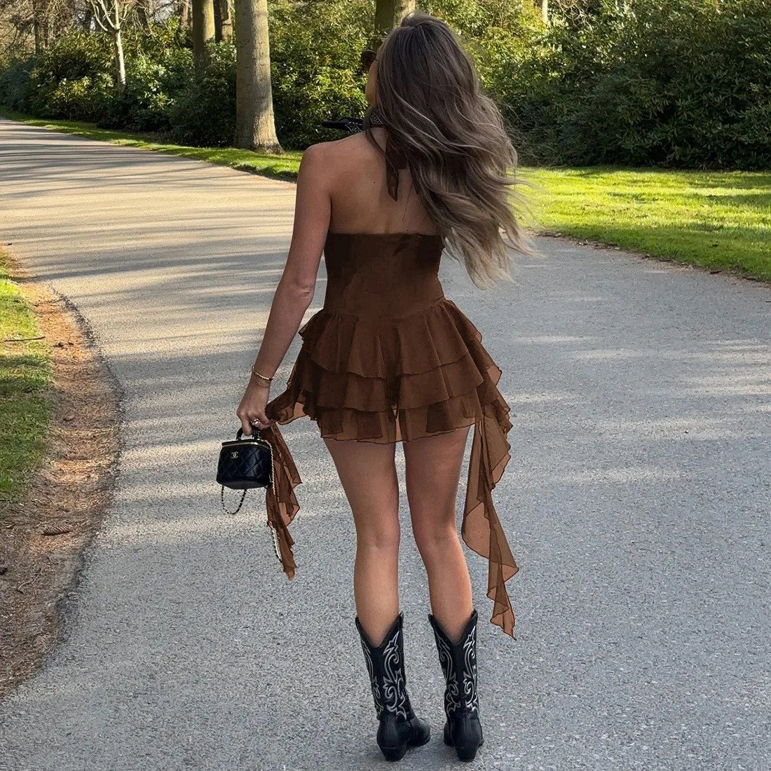 Women's Jumpsuits & Rompers Halter V Neck Backless Ruffle Mini Overalls for Women Elegant Bodysuit Clearance Woman Clothing