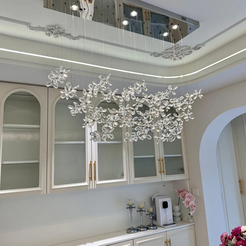 French Crystal Dining ChandelierFo Home Use Restaurant Lamp Luxurious And Modern Café Bar Counter Dining Table And Ceiling Light