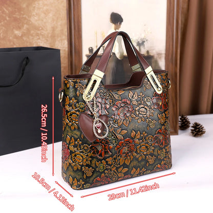 2025 New Retro Luxury Large Capacity Handbag Women's Shoulder Crossbody Bag for Middle-Aged Ladies Mom Bag Elegant Style