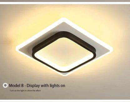 Modern 3 Color Temperature LED Ceiling Lamp Baked Enamel Many Styles Hallway Lamps Balcony Lights Bedroom Living Room 90V-260V