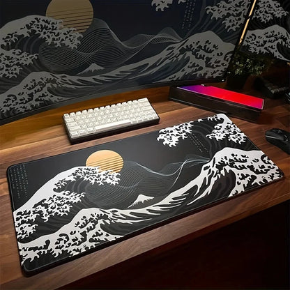 VIKAMA Large Mouse Pad Great Wave off Kanagawa Design Non-Slip Gaming Desk Mat for Office And Gaming Desktop Decoration