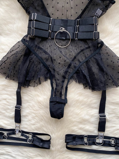 Sexy V-Ne Me Underbody Strap One-Piece Slimming Waist Bellflower Hem Commute Sle High Waist ort Pants Straight Cut