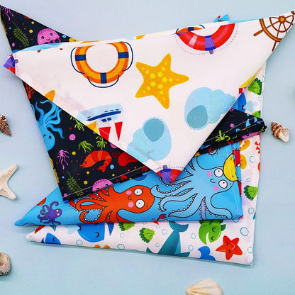 50pcs Pet Dog Bandana Fashion Ocean Style Bandans Scarf For Small Dogs Cats Adjustable Dogs Puppy Bibs For Dog Grooming