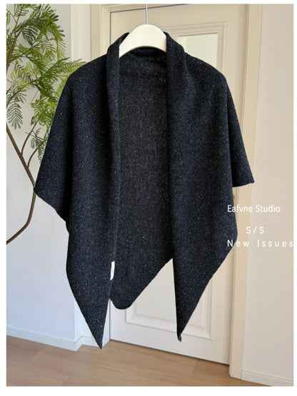Japanese 100% Wool Long Triangle Scaf Elegant Oversized Women Big Shawl Knited Scarves Popular trip Party Scarf 180cm