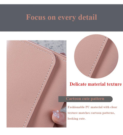 Trendy Short Women's Wallet Ultra Thin Triple Fold Smooth Surface Multi-Functional Card Bag Student Ticket Clip
