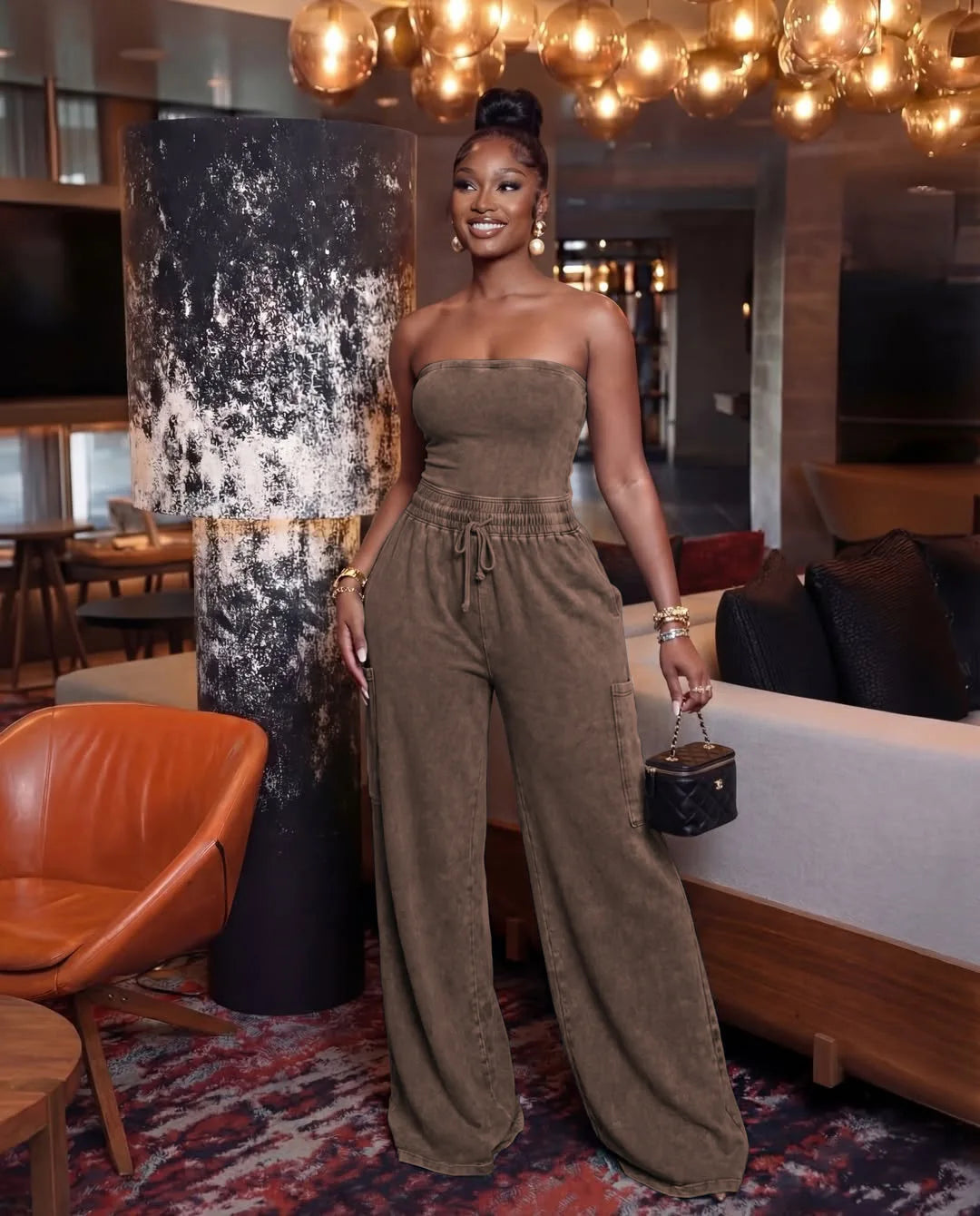 Jumpsuits Women One Piece Sleeveless Strapless Overalls Long Pants Elastic Waist Rompers Y2k Streetwear Jumpsuit Work 2026