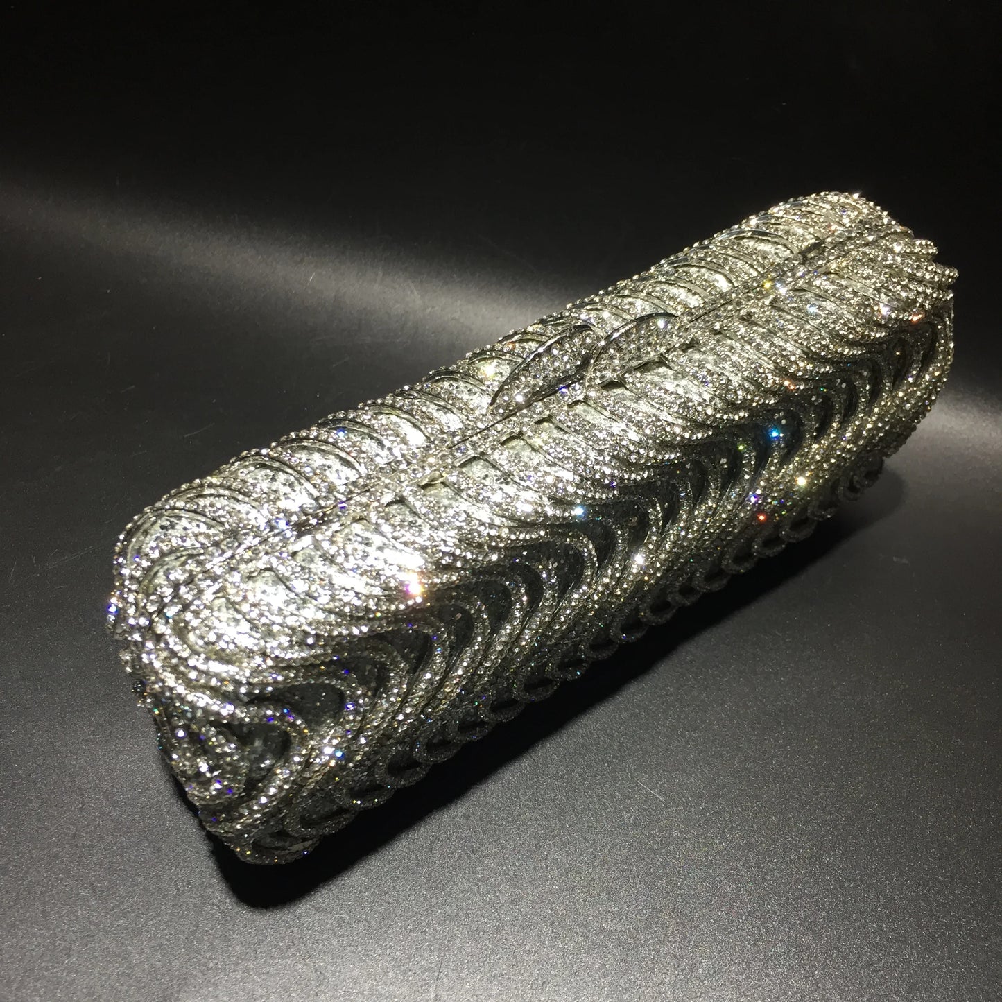 Luxury luxury crystal clutch bag elegant S-shaped striped wallet bridal wedding party ladies evening bag