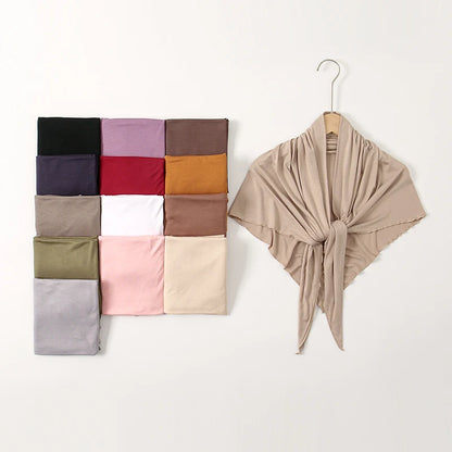 New Triangle Jersey Hijab Scarf For Women Muslim Shawls Headscarf Wraps Solid Color Scarves Head Wrap Islamic Turban Headband