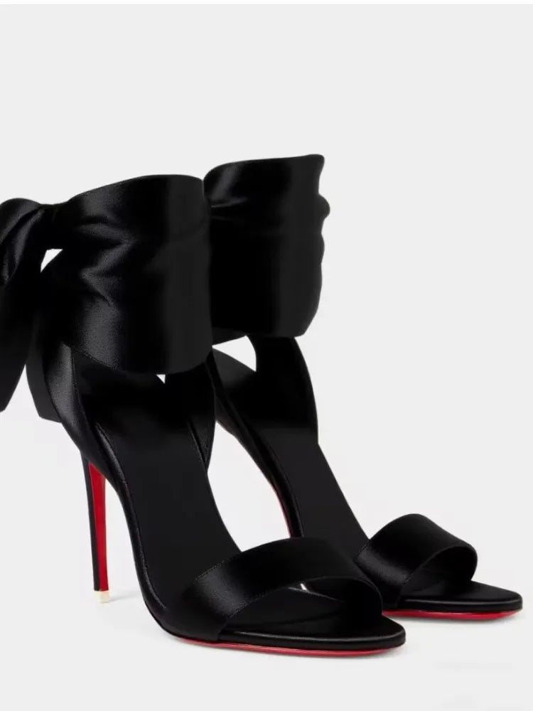 European and American Summer New Ankle Strap Women's Slim High-heeled Sandals Fashionable and Sexy Party Wedding Sandals