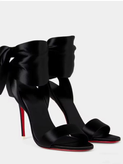 European and American Summer New Ankle Strap Women's Slim High-heeled Sandals Fashionable and Sexy Party Wedding Sandals