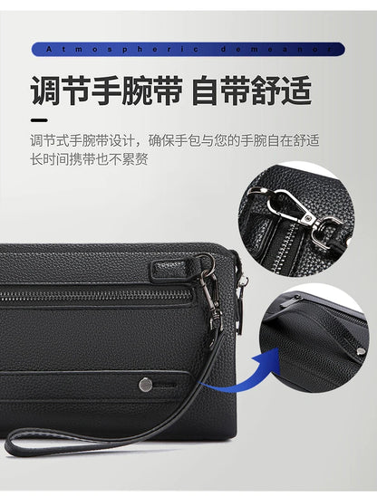 Leather Wallet FL-V1 Men Business Clutch Bag Smart Fingerprint Lock Security Anti Theft Handbag Black Safety Men Wallet сумка 가방