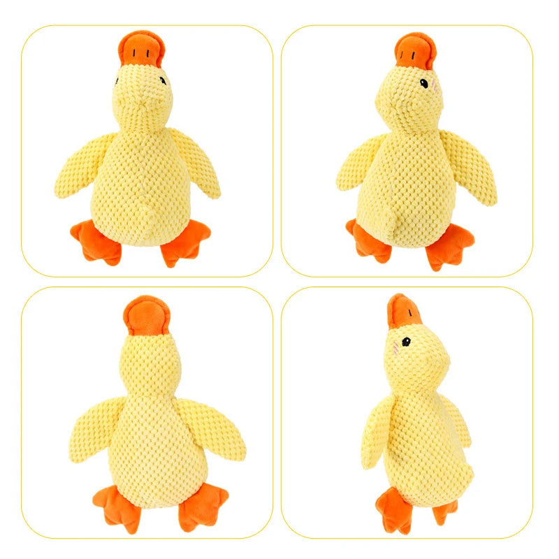 Yellow Duck Dog Toys for Aggressive Chewers Cats Dogs Chew Squeak Toy with Quacking Sound Interactive Plush Doll Toy Pet Supplie
