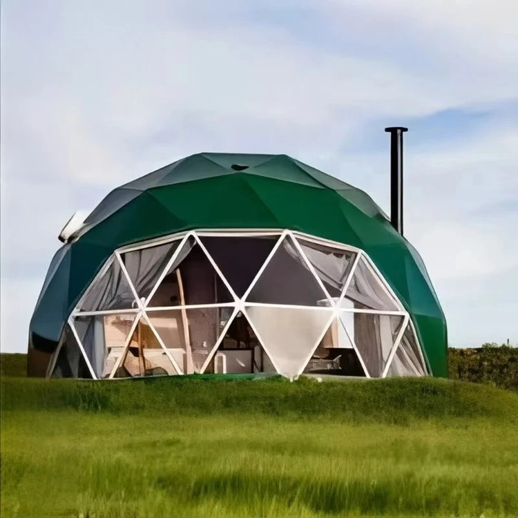 Luxury Geodesic Dome Tent Kit, PVC Canvas Steel Frame Igloo House, Outdoor Glamping Hotel Tent for Resort Garden
