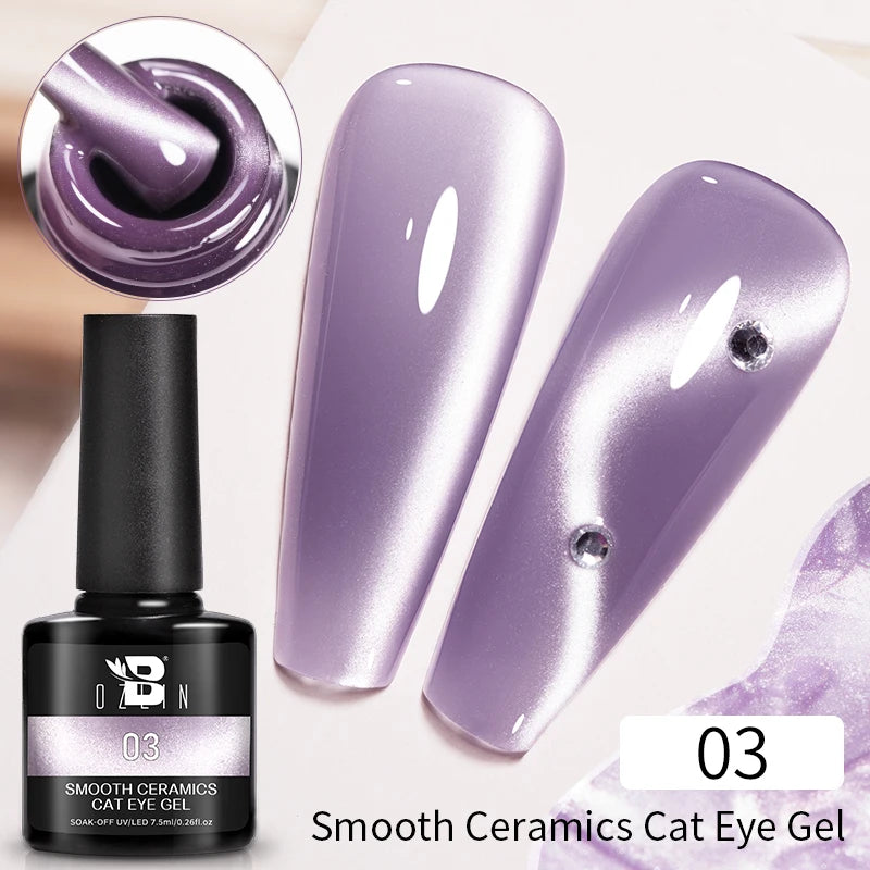 AWStorG 7.5ml Light Color Cat Eye Gel Nail Polish Pink Semi Permanent Glitter Magnetic Gel Soak Off UV LED Varnish Nail Art