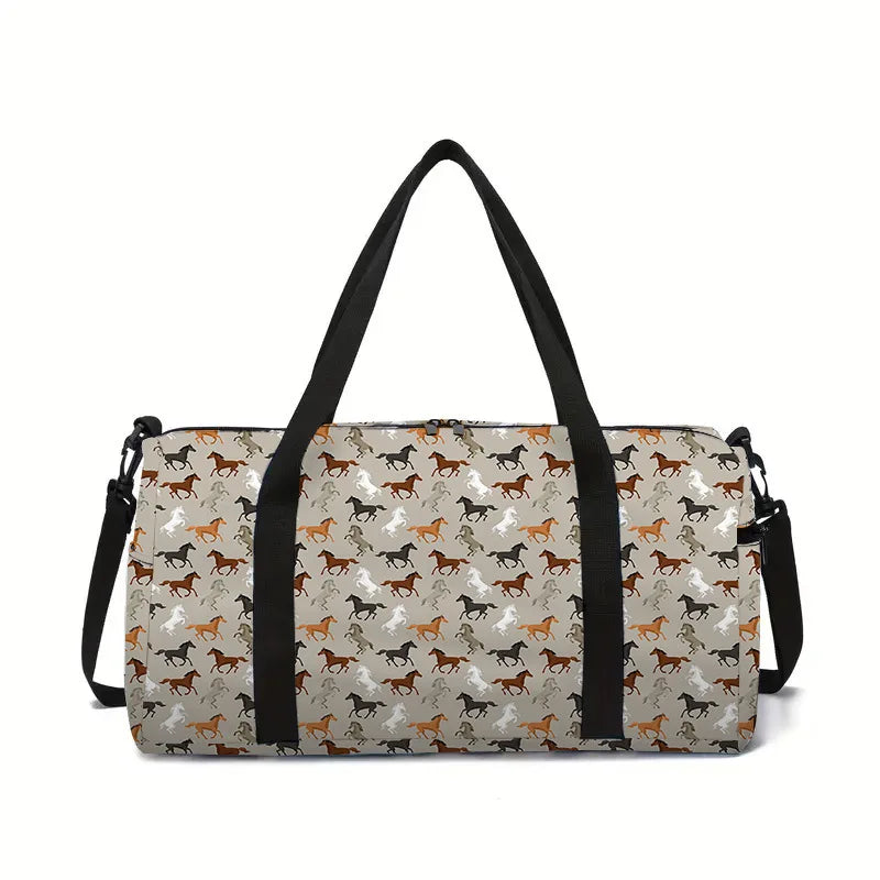 animal horse panda cat dog 3D Printed Large Capacity Travel Bags Barrel Shape Crossbody Bag Outdoor Sports Bags Gym Yoga Bag
