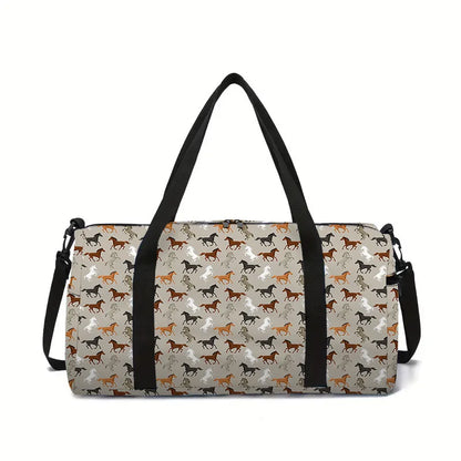 animal horse panda cat dog 3D Printed Large Capacity Travel Bags Barrel Shape Crossbody Bag Outdoor Sports Bags Gym Yoga Bag