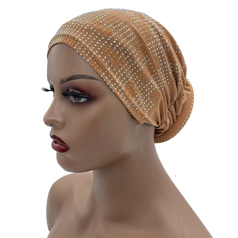 Summer Breathable Turban Cap for Women Muslim Under Scarf Cap African Lady Head Wraps Bonnet