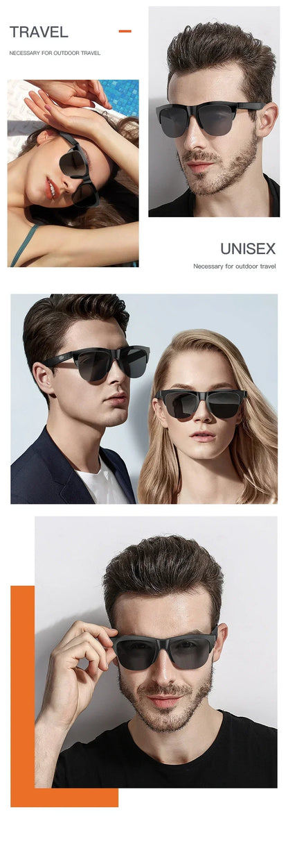 2026 New Smart Glasses Bluetooth 5.3 Music Control Wireless Call Answer Anti UV Sunglasses Camping Cycling For Men Women