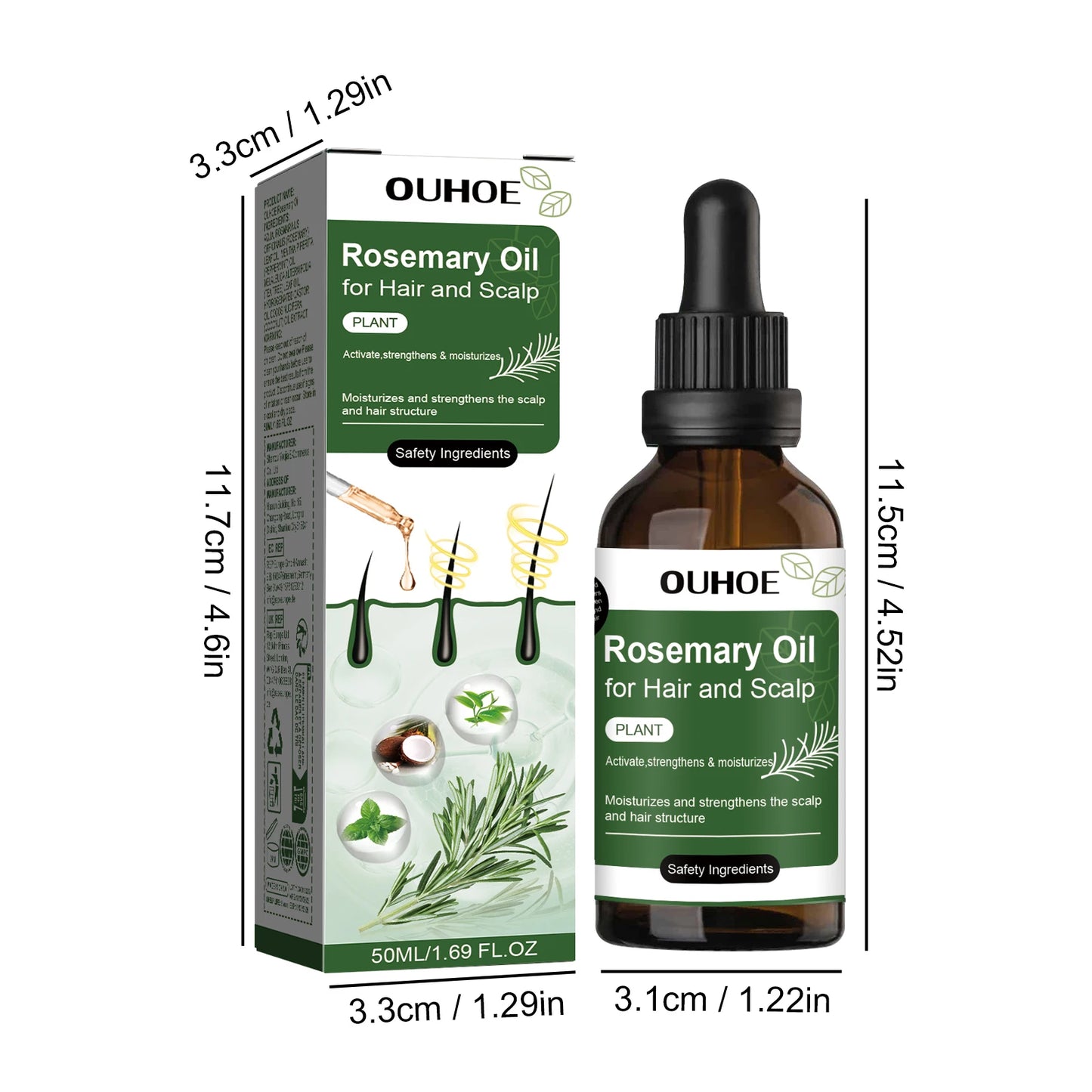 Hair Care Rosemary Oil Anti-Hair Loss Nourishing and Strengthening Hair Care Essential Oil Hair Care Rosemary Oil Anti-Hair Loss