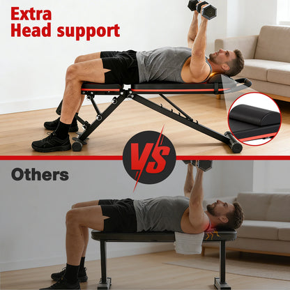 14-in-1 Foldable Dumbbell Bench Weight Pre-Assembled Multi-Functional 1000 lbs 6 Adjustable Levels for Full Body Workout