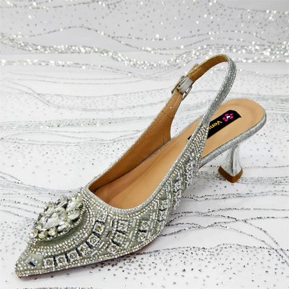 Venus Chan 2026 Olive Green Italian Butterfly Design Pointed Toe Slingback Sandals with Matching Bag - Elegant Set Perfect