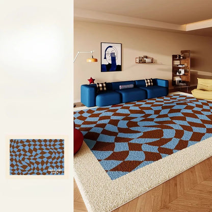 Retro Style Rugs for Bedroom Large Area Living Room Decoration Anti-slip Carpet Thick Plush Floor Mat Fluffy Soft Cloakroom Rug