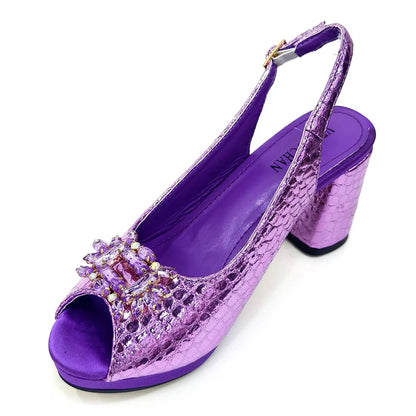 2024 Italian Design Rhinestone-encrusted Ladies Party Shoes And Special Bag High Heels And Dual Purpose Bag Women's Shoes