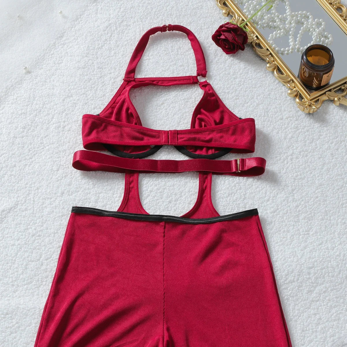 Diccvicc Jumpsuits for Woman Hollow Out Halter Bra Elegant Overalls Extreme Fashion Sexy Intimate Outfits Exotic Female Clothing