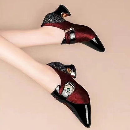 2026 Zapatos De Mujer Women Cute Green Pu Leather Pointed Toe High Heel Shoes Lady Classic Black Office Pumps Sapatos Femininas