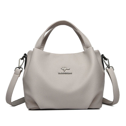 Genuine Soft PU Leather Handbags for Women Vintage Shoulder Tote Bag Luxury Designer Ladies Large Capacity Purse Bags Sac A Main