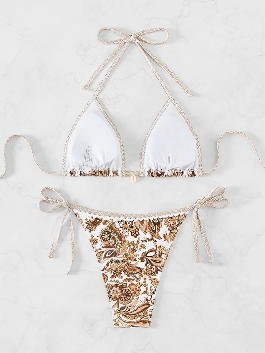 2026 Halter String Triangle Two Piece Bikini Women Swimwear Female Swimsuit Bathers Bathing Swimming Suit Beachwear Summer