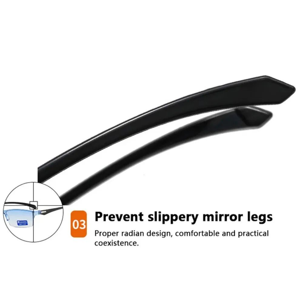Smart Automatic Zoom Reading Glasses Rimless Optical Presbyopia Eyewear Ultralight Spectacle Blue Light Glasses Unisex