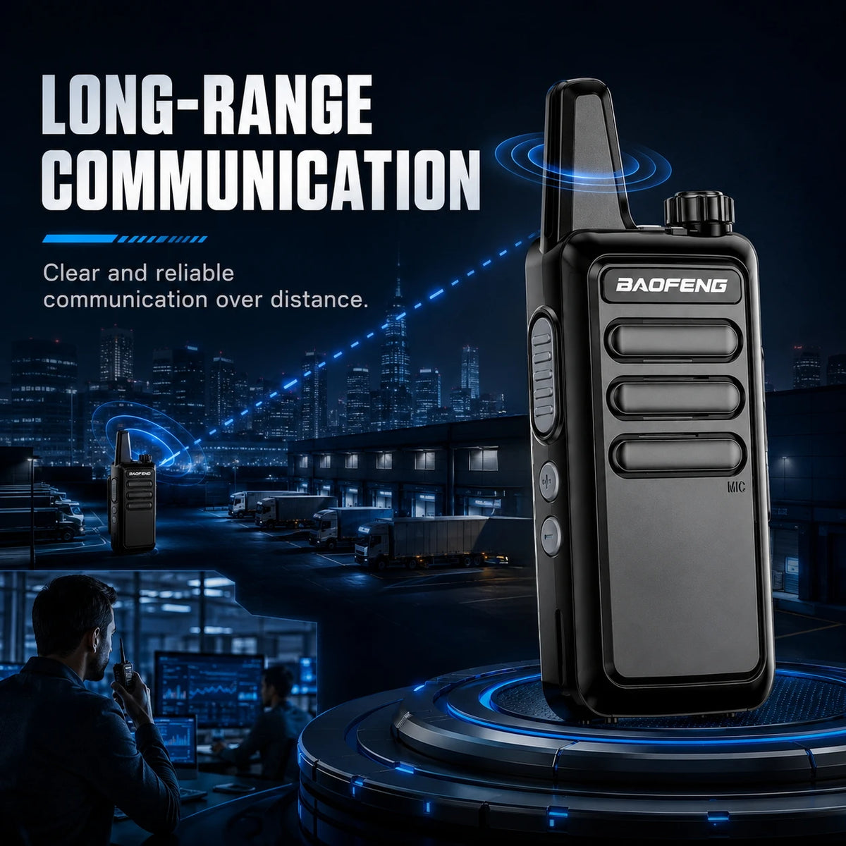 2Pcs Baofeng BF-5R Portable Handheld Walkie Talkie FM Radio VHF/UHF Dual Band 5W Transceiver for Construction Camping