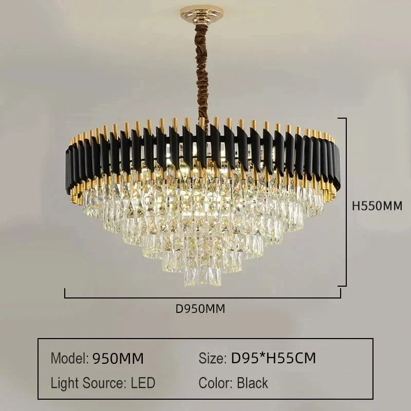 Luxury Crystal Pendant Lamp Modern Villa Living Room Lights Lustre Home Interior Decoration Dining Table Loft Ceiling Chandelier