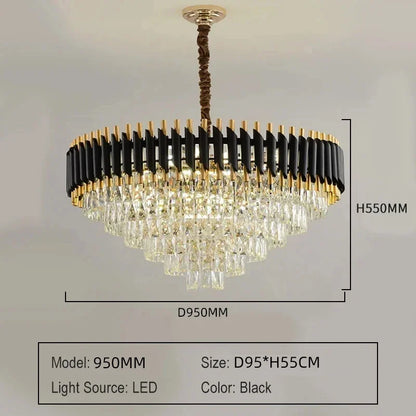 Luxury Crystal Pendant Lamp Modern Villa Living Room Lights Lustre Home Interior Decoration Dining Table Loft Ceiling Chandelier