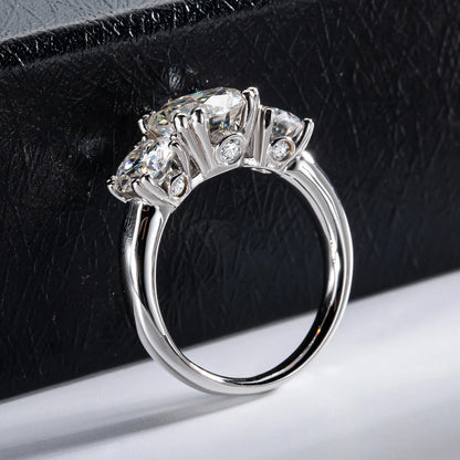 Carnica Luxury 925 Sterling Silver 5CT Real Moissanite Ring D Color Closed Band for Women GRA Diamond Wedding Jewelry Gift Hot