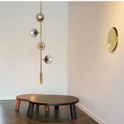 Nordic LED Pendant Lights Modern Hanglamp Glass Ball Light for Living Room Suspension Chandelier Smoke Gold Hanging Lamp Decor