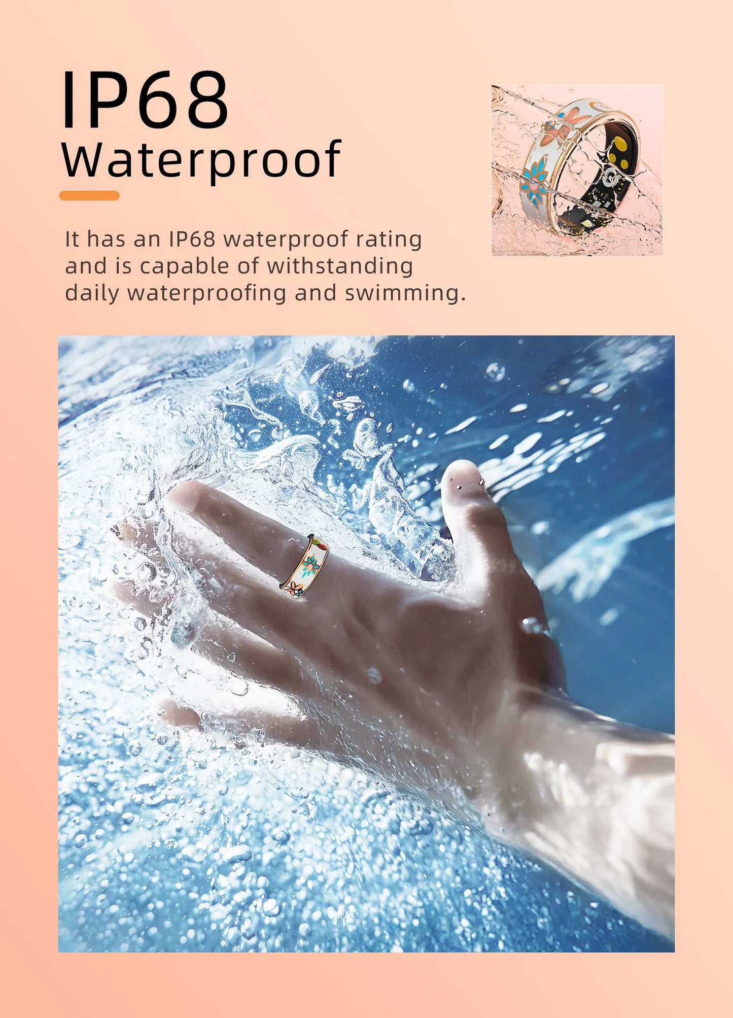 R18 Smart Ring Color Enamels Women Female Stainless Steel Intelligent Finger Ring IP68 Waterproof Smartring Fitness Tracker