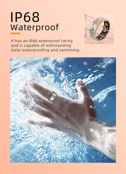 R18 Smart Ring Color Enamels Women Female Stainless Steel Intelligent Finger Ring IP68 Waterproof Smartring Fitness Tracker